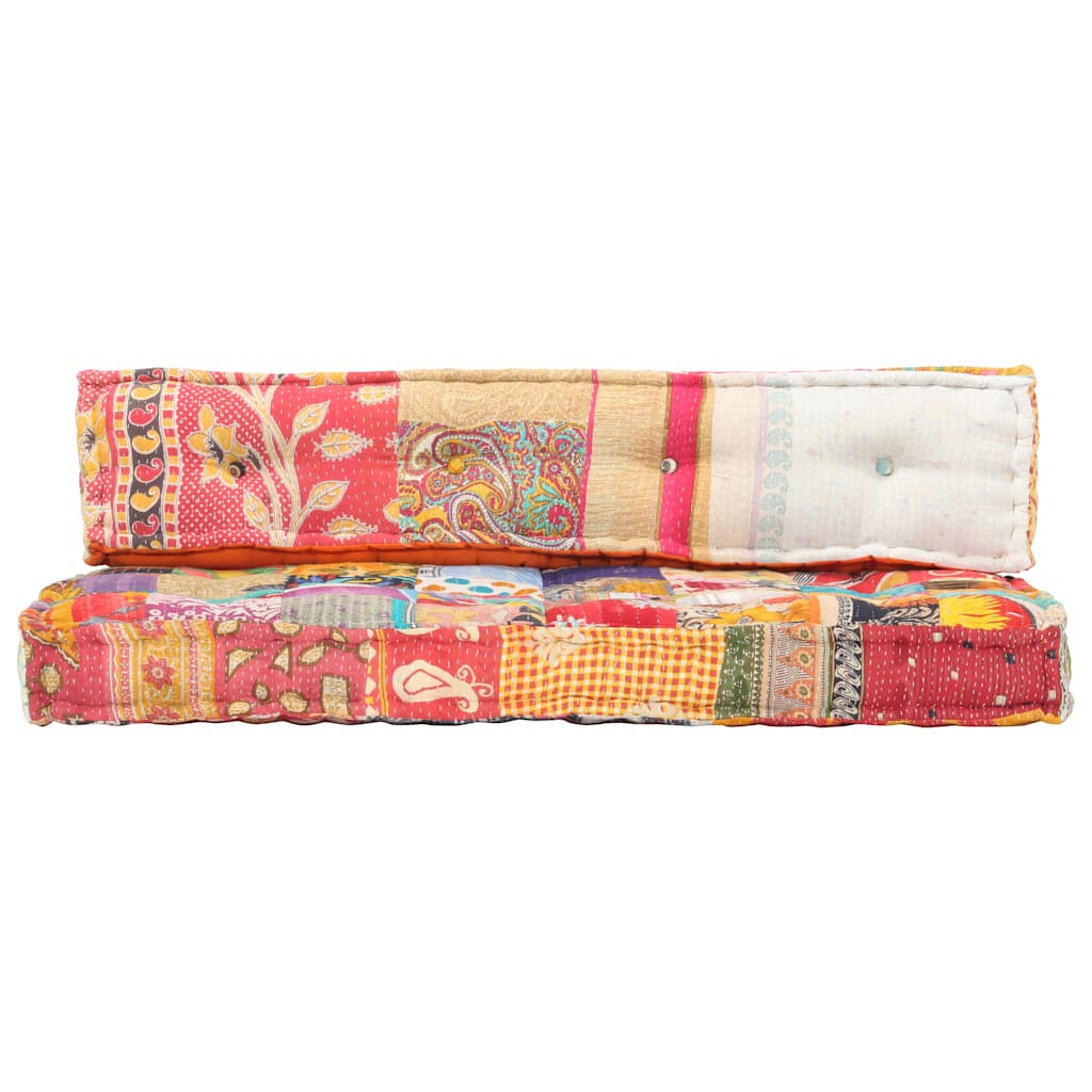 Vidaxl bankkussen pallet stof patchwork meerkleurig