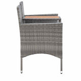 Vidaxl tuinbank 2-zits met tafeltje 143 cm poly rattan grijs