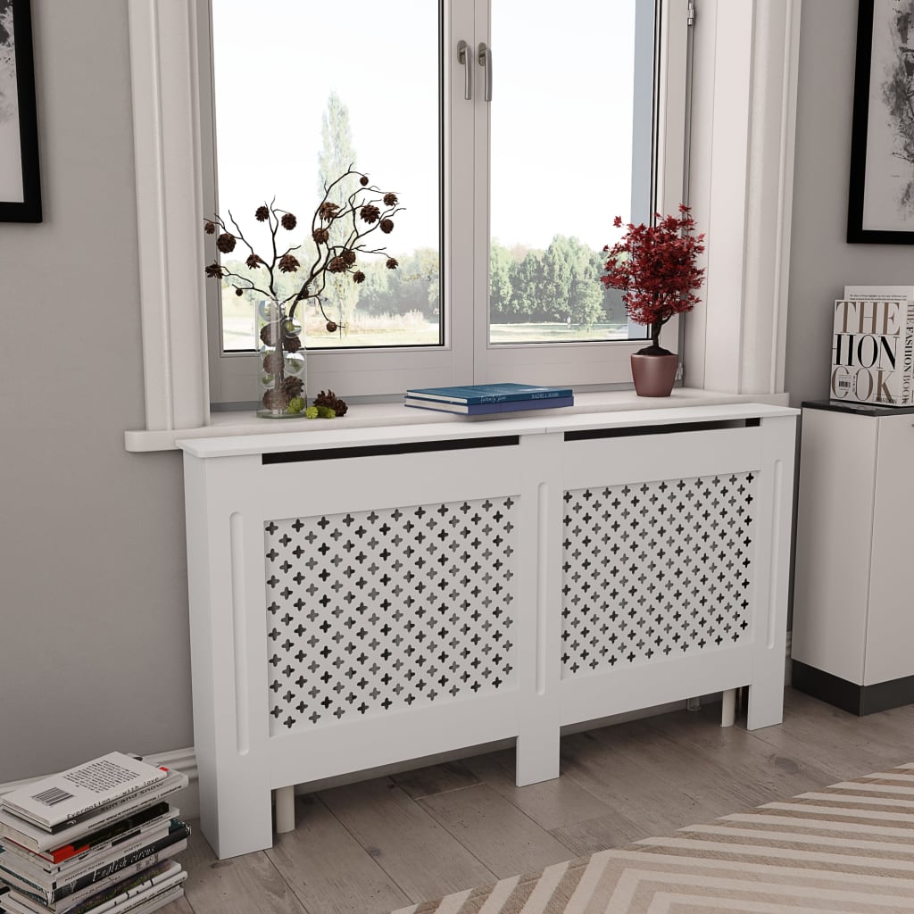 Radiatoroments vidaxl 2 ST 152X19X81.5 cm MDF blanc