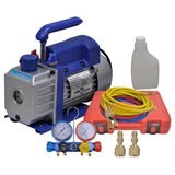 Vidaxl Vacuum Pompe 1 étage avec un ensemble de manomètres 4 fois