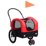 Vidaxl-Fahrradanhänger und Kinderwagen 2-in-1 rot und schwarz