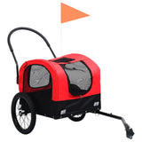 Vidaxl bicycle trailer and pram 2-in-1 red and black