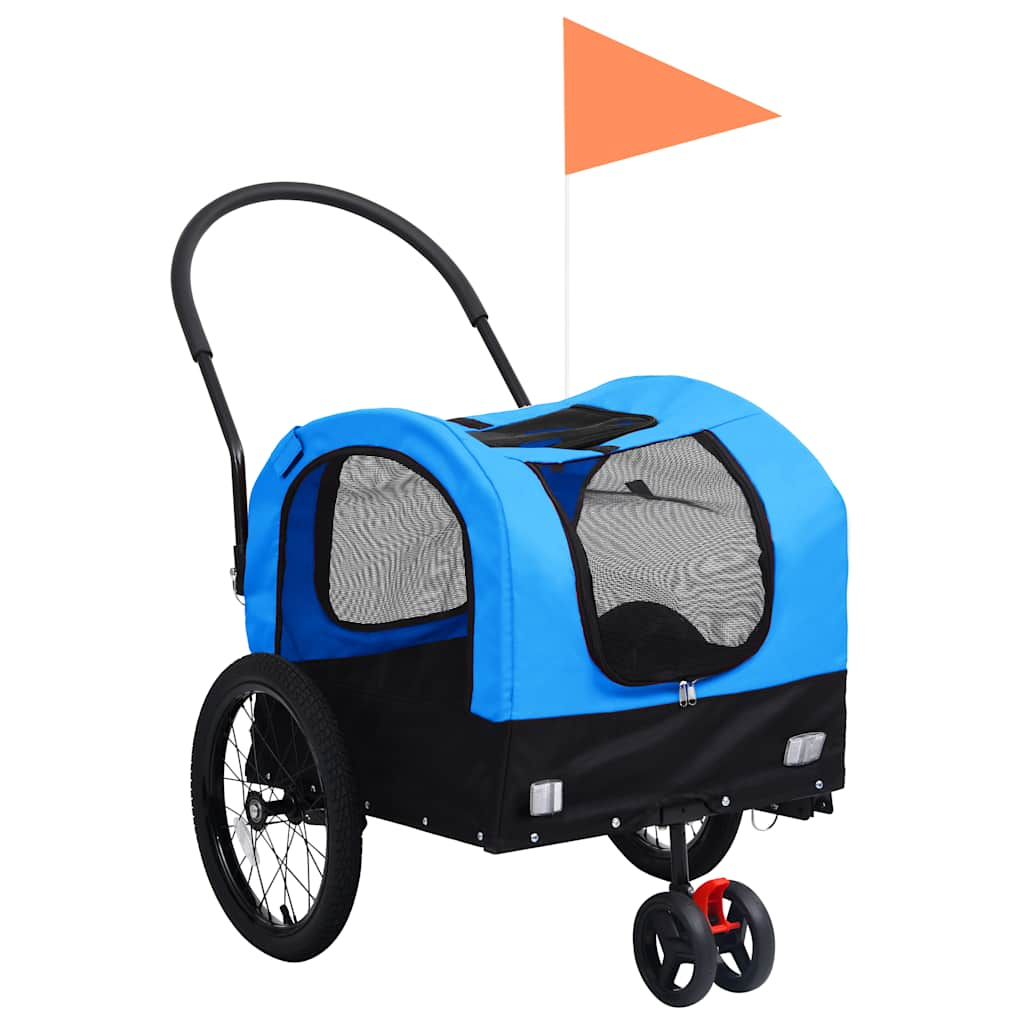 Vidaxl-Fahrradanhänger und Hundewagen 2-in-1 blau und schwarz