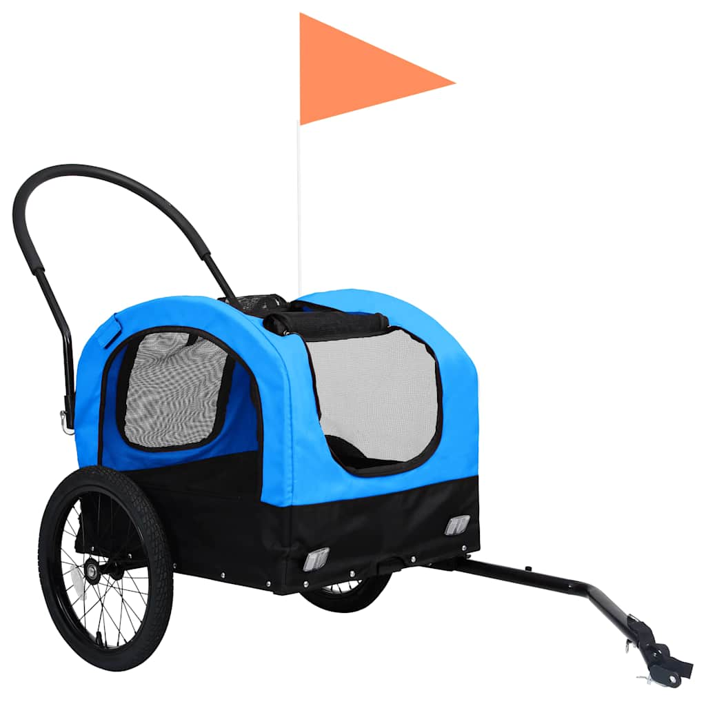 Vidaxl Rower Trailer i Dog Car 2-w-1 Blue and Black