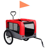 Vidaxl Trailer à vélo et voiture de chien 2 en 1 rouge et gris