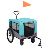 Vidaxl Bicycle Trailer a Dog Car 2-in-1 Blue and Grey