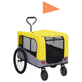 Vidaxl bicycle trailer and dog car 2-in-1 yellow and gray