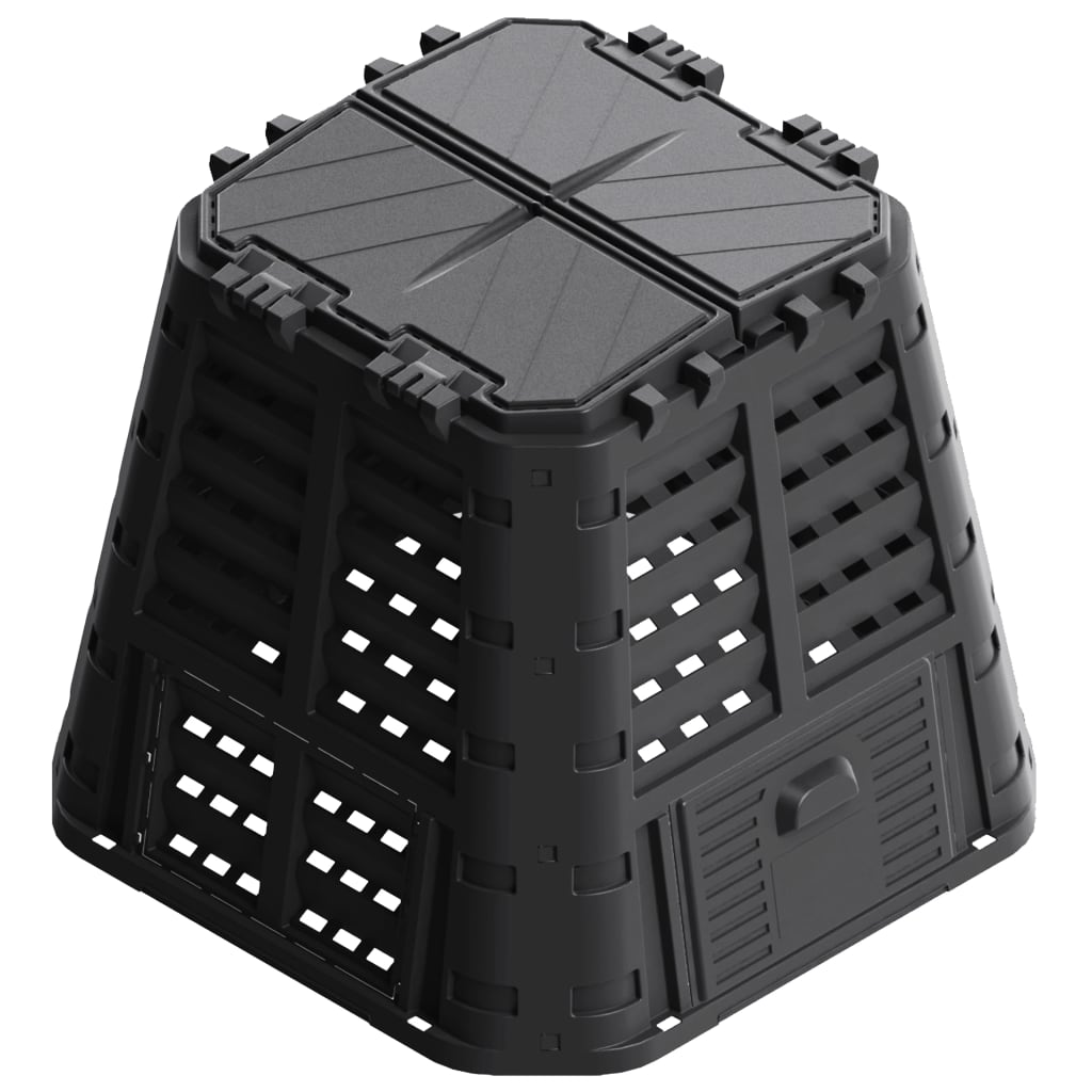 Vidaxx bac à compost 480 l 93,3x93,3x80 cm noir