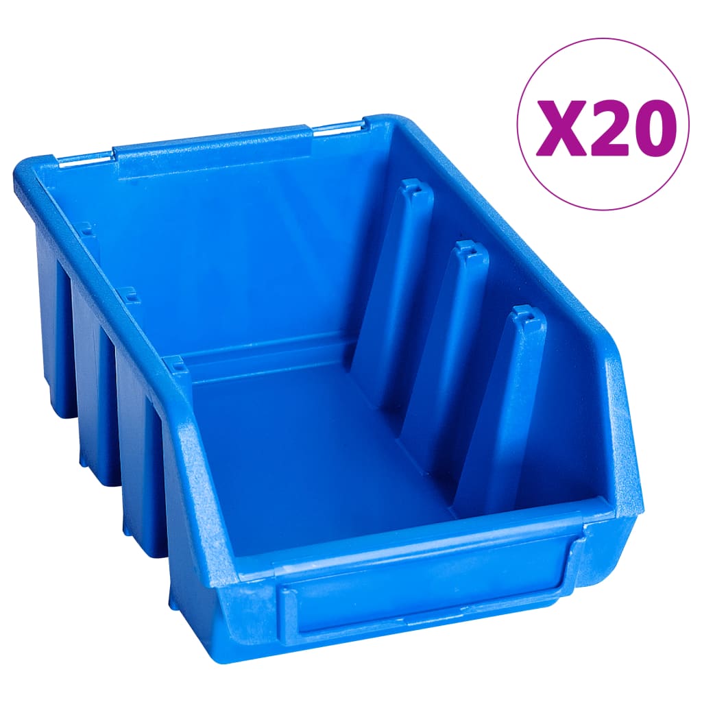 Vidaxl stapelbakken 20 st de plástico azul