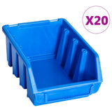 Vidaxl Stapelbakken 20 st plastique bleu