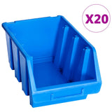 VidaXL Stapelbakken 20 St Plastic Blue