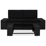 Vidaxl 3-delige loungeset poly rattan zwart