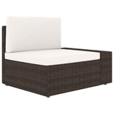 Vidaxl tweezitsbank sectioneel poly rattan bruin