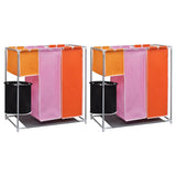 Vidaxl 3 parties trieurs 2 ms avec panier à linge
