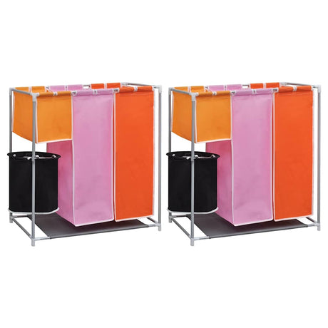 Vidaxl 3 parties trieurs 2 ms avec panier à linge