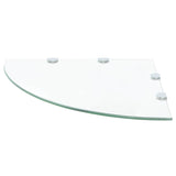 Vidaxl hoekschappen 2 st met chromen dragers 45x45 cm glas transparant