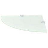 Vidaxl hoekschappen 2 st met chromen dragers 35x35 cm glas wit