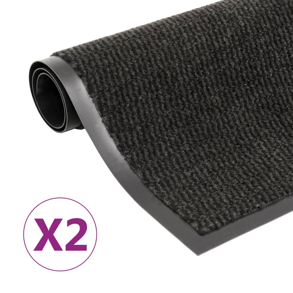 Vidaxl Droogloop Mats 2 PC Prostokątne kępki 40x60 cm Czarne