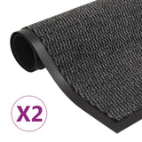 Vidaxl Droogloop Mats 2 PC Rektangulær tufting 60x90 cm Anthracite