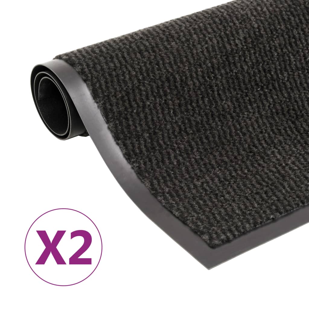 Mats de Vidaxl Droogloop 2 st rectangular 60x90 cm negro