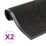 Vidaxl Droogloop Mats 2 st rektangulära tuftade 60x90 cm svart