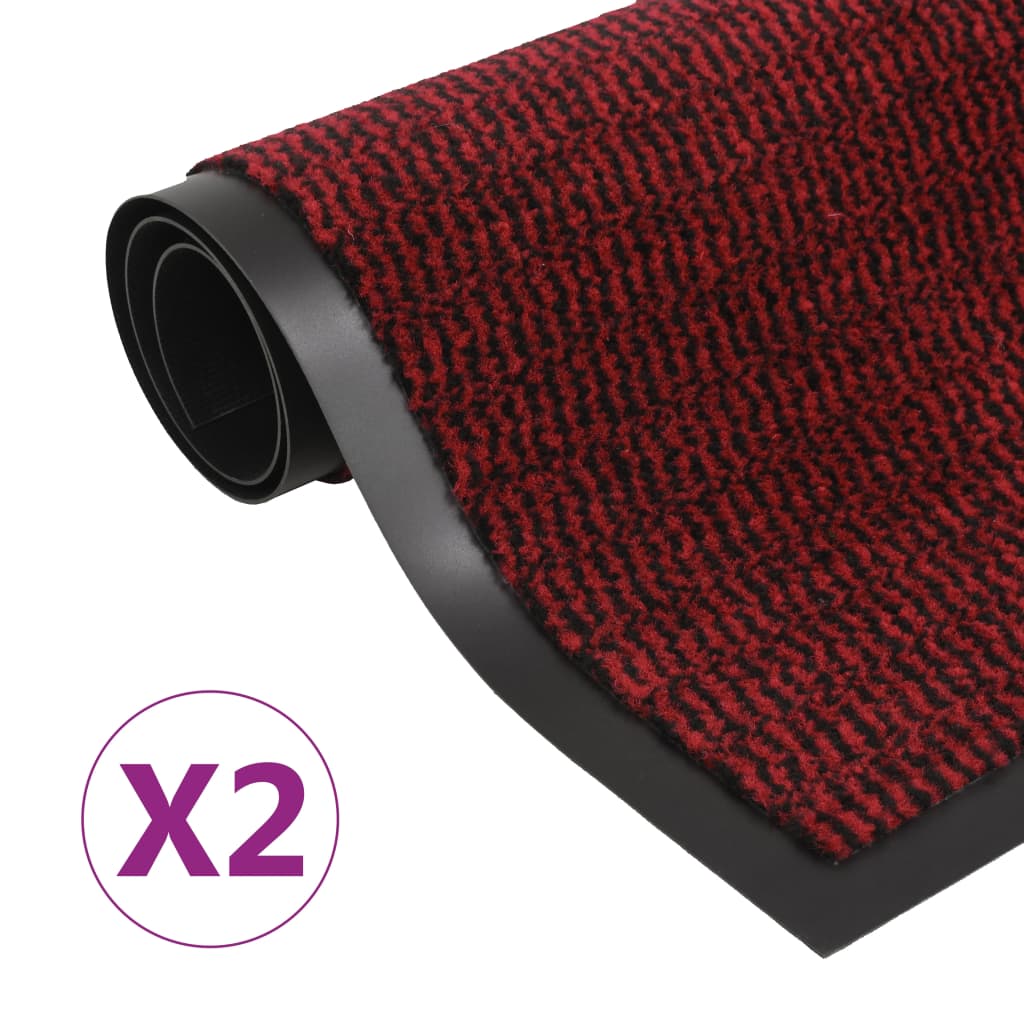 Vidaxl Droogloop Mats 2 PC Rectangular Tufting 60x90 cm Röd