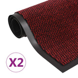 Vidaxl Droogloop tappetini 2 PC tufting rettangolare 90x150 cm rosso