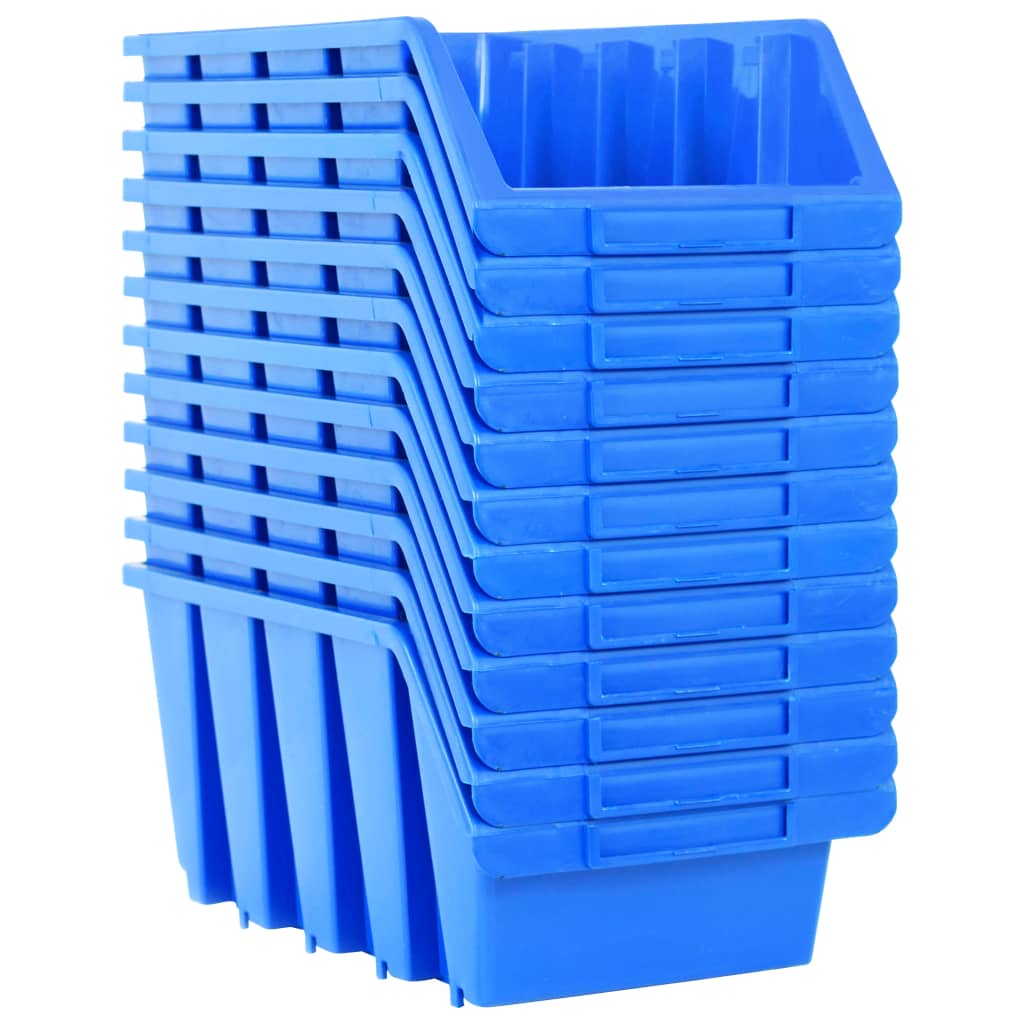 Vidaxl Stapelbakken 14 St Plastic Blue