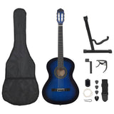 Ensemble de guitare Vidaxl 12 parties Classic débutant 4 4 39 Bleu