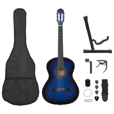 Ensemble de guitare Vidaxl 12 parties Classic débutant 4 4 39 Bleu