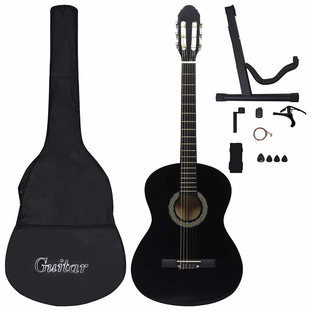 Vidaxl 12-piece guitar set classic beginner 4 4 39 Black