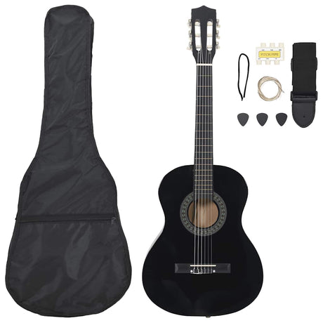 Vidaxl 8 pièces Guitar Début Classic 3 4 36 Black