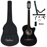 Vidaxl 12-delte gitarsett med 6 strenger Western Classic 38 Black