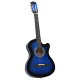 Vidaxl Guitar Cutaway with 6 strings Western Classic 38 Tinted Blue