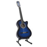 Vidaxl ensemble de guitare 12 pièces avec 6 cordes western classic 38 bleu