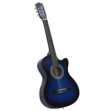 Vidaxl ensemble de guitare 12 pièces avec 6 cordes western classic 38 bleu