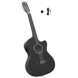 Vidaxl guitare pan coupé avec égaliseur 6 cordes western classique noir