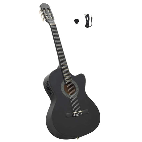 Vidaxl guitare pan coupé avec égaliseur 6 cordes western classique noir