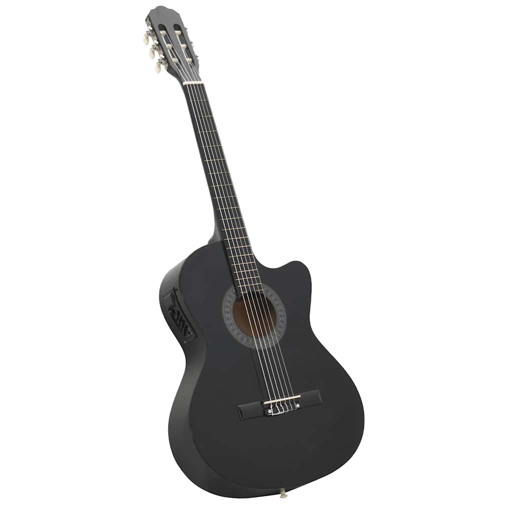 Vidaxl guitare pan coupé avec égaliseur 6 cordes western classique noir