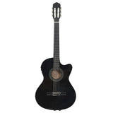 Vidaxl guitare pan coupé avec égaliseur 6 cordes western classique noir