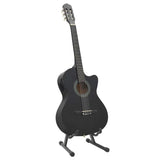 Vidaxl set de guitare 12 pièces avec égaliseur et 6 cordes western noir