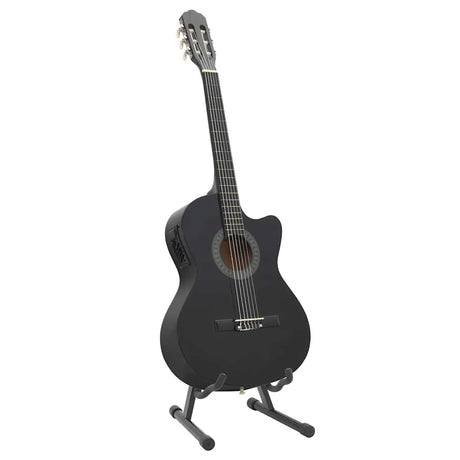 Vidaxl set de guitare 12 pièces avec égaliseur et 6 cordes western noir
