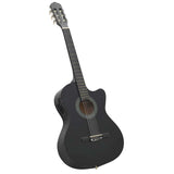 Vidaxl set de guitare 12 pièces avec égaliseur et 6 cordes western noir