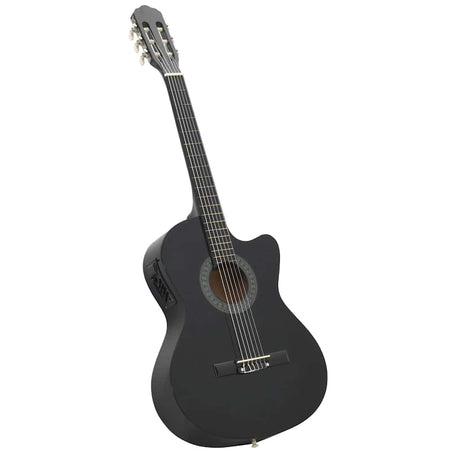 Vidaxl set de guitare 12 pièces avec égaliseur et 6 cordes western noir