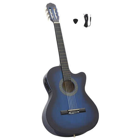 Guitare vidaxl Cutaway avec égaliseur 6 cordes occidentales classiques bleu