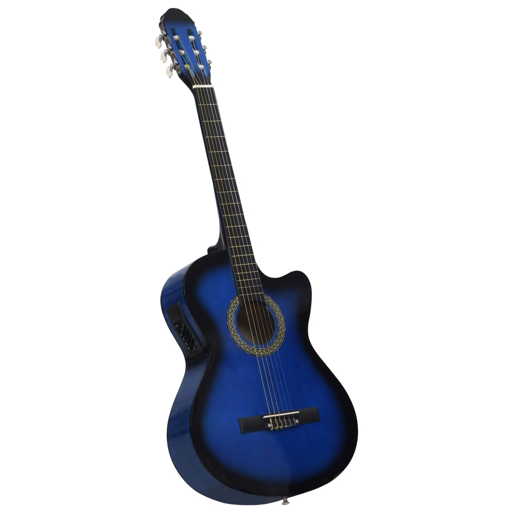 Vidaxl Guitar Cutaway z korektorem 6 strun Western Classic Blue