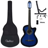 Vidaxl 12-teilige Gitarrenset mit Equalizer und 6 Saiten westlichblau