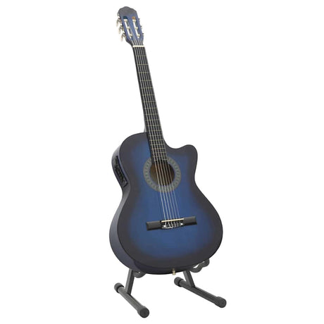 Vidaxl ensemble de guitare 12 pièces avec égaliseur et 6 cordes western bleu