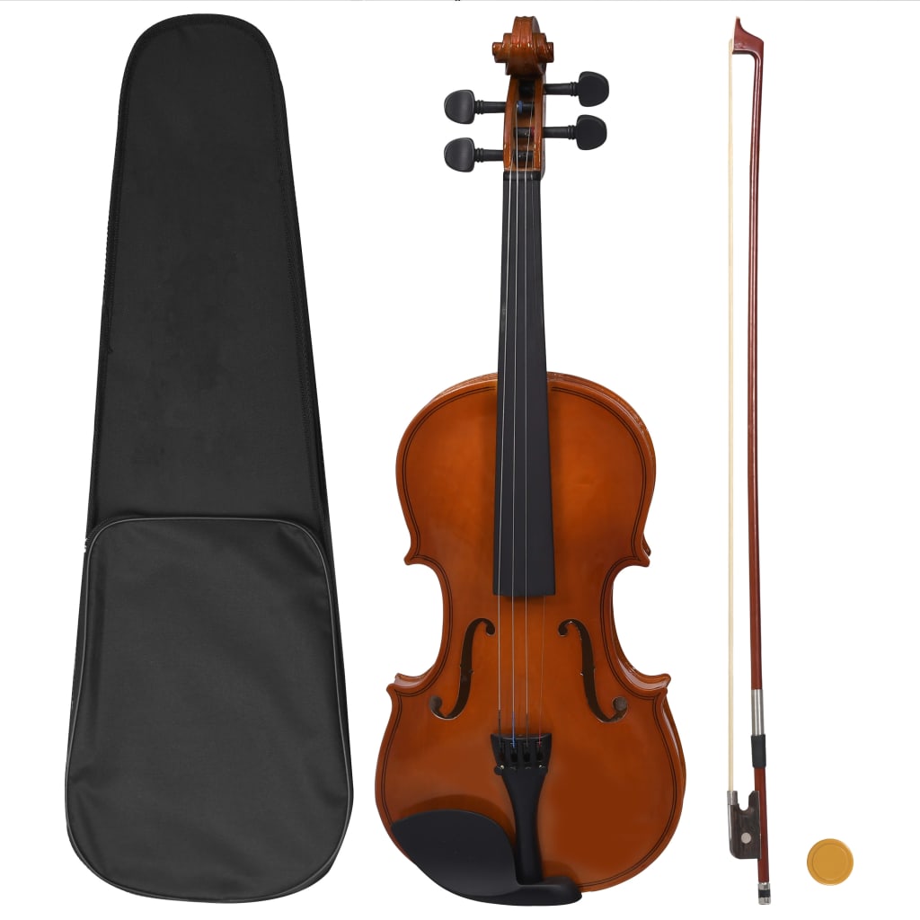 Vidaxl Violin Set mat Bogen a Kinstun 4 4 donkel Holz