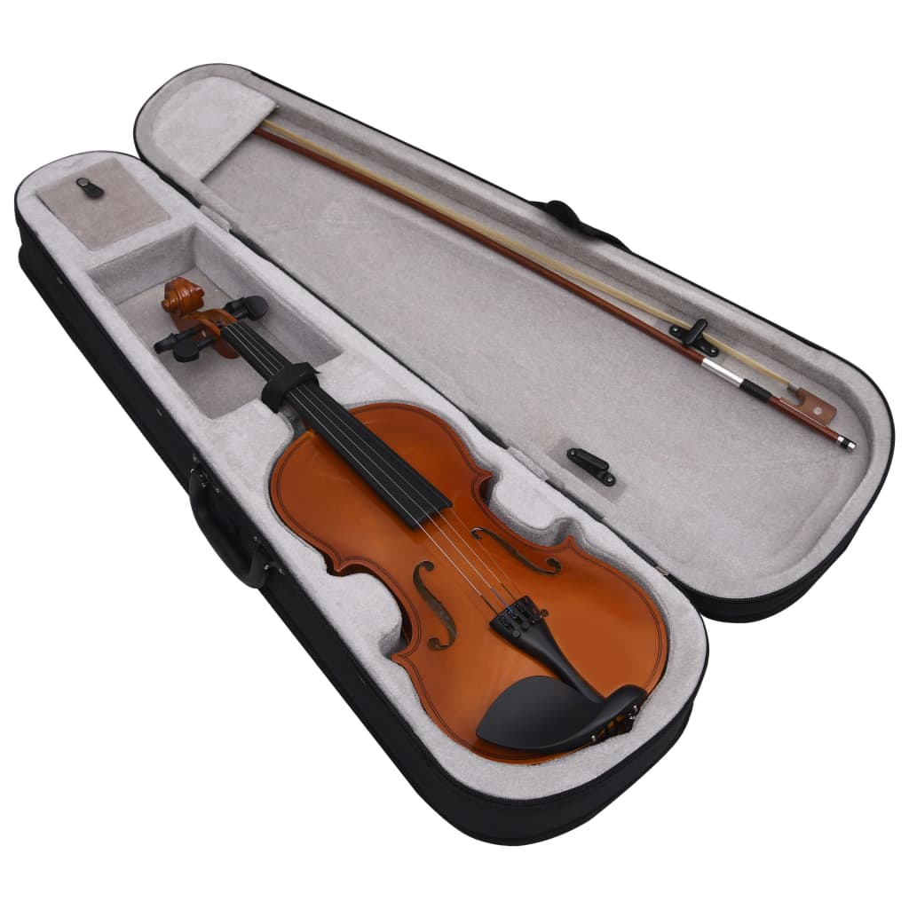 Vidaxl Violin Set con Bow e Kinstun 4 4 Dark Wood